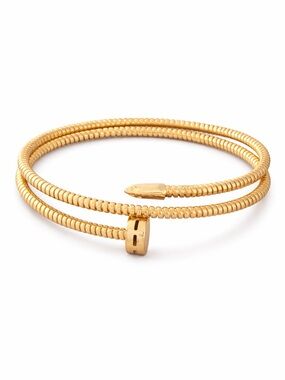 Mia Fiore Wrap Flexible Double Coil Bracelet Gold Plated Dyadema Bronze Italy